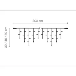 Hot DecoWoerner LED Profi Icicle-Light System IP67, 300 Cm Ohne Zuleitung schwarz