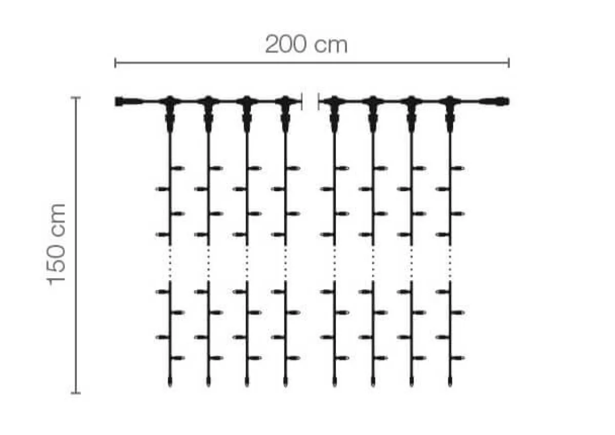 Best DecoWoerner LED Profi Lichtvorhang System IP67, 150 Cm, Ohne Zuleitung