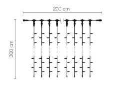 DecoWoerner LED Profi Lichtvorhang System IP67, 300 Cm Ohne Zuleitung, weiß