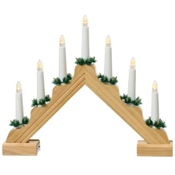 Best DecoWoerner LED Schwibbogen Lichterbogen Warm Weiß Naturholz