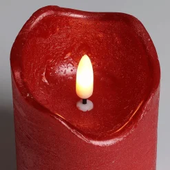 Outlet DecoWoerner LED Wachs-Kerze 7,5 Cm Ø, 10 Cm Hoch rot
