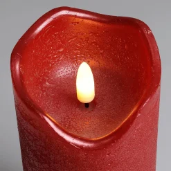 Outlet DecoWoerner LED Wachs-Kerze 7,5 Cm, Ø 15 Cm Hoch rot