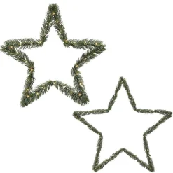 Clearance DecoWoerner LED-Dekosterne Mit Batterie 39/78 Cm Ø grün