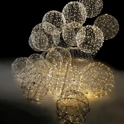 Clearance DecoWoerner LED-Draht-Leuchtkugel Blinkend 30 Cm Ø silber
