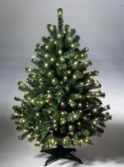 Discount DecoWoerner LED-Draht-Lichterkette Für Weihnachtsbäume, 4 Stränge à 4 M grün
