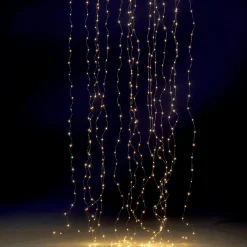 DecoWoerner LED-Draht-Lichtvorhang Für Außen, 240 Cm silber
