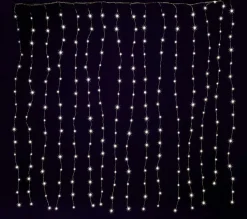 DecoWoerner LED-Draht-Lichtvorhang Für Außen, 240 Cm silber