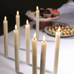 Discount DecoWoerner LED-Wachs Tafel-Kerzen 24,5 Cm, 2er Set weiß