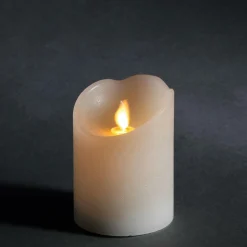 DecoWoerner LED-Wachskerze 7,5 X 10 Cm weiß