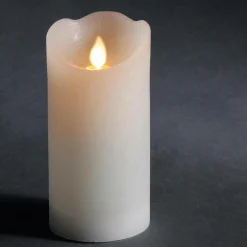 New DecoWoerner LED-Wachskerze 7,5 X 15 Cm weiß
