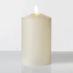 New DecoWoerner LED-Wachskerze 7,5 X 14,5 Cm weiß
