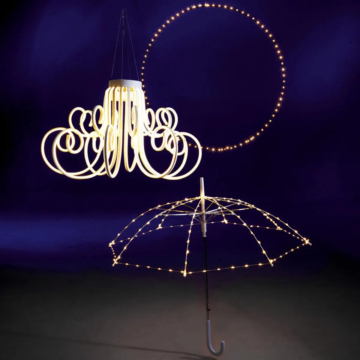 New DecoWoerner Leuchter Aus Neon Lichtschlauch, 41 Cm Lang weiß