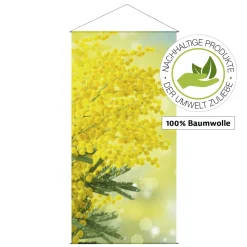 Sale DecoWoerner Lichtechter Naturfaser-Stoffbanner "Mimose" Aus Baumwolle 100 X 200 Cm gelb