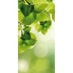Sale DecoWoerner Lichtechter Naturfaser-Stoffbanner "Birkenblätter" Aus Baumwolle 100 X 200 Cm grün