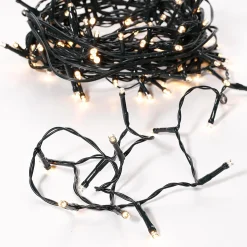 New DecoWoerner Lichterkette Grün 9 M, 120 LED Warm-weiß IP44