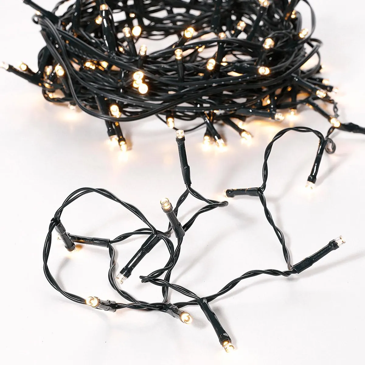 New DecoWoerner Lichterkette Grün 9 M, 120 LED Warm-weiß IP44