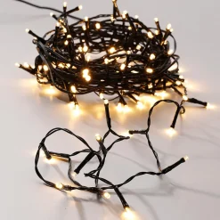 New DecoWoerner Lichterkette Grün 9 M, 120 LED Warm-weiß IP44