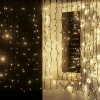 Online DecoWoerner Lichtvorhang Schwarz 200 X 150cm, 300 LED Warm-weiß, IP44
