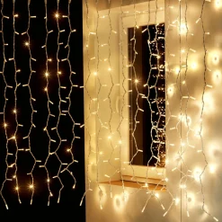 New DecoWoerner Lichtvorhang Weiß 200 X 150cm 300 LED Warm-weiß IP44