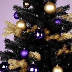 New DecoWoerner Lila, Glänzende Weihnachtskugeln Aus Schwer Entflammbarem Kunststoff, 6 Cm Ø – 24 Stück violett