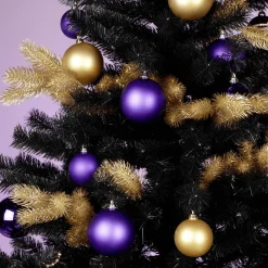Discount DecoWoerner Lila, Matte Weihnachtskugeln Aus Schwer Entflammbarem Kunststoff, 6 Cm Ø – 24 Stück violett