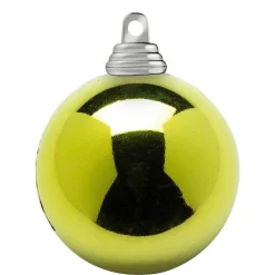 DecoWoerner Limettengrüne, Glänzende Weihnachtskugeln Aus Schwer Entflammbarem Kunststoff, 6 Cm Ø – 24 Stück gelb