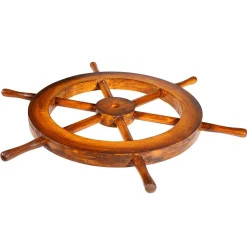 New DecoWoerner Maritimes Deko Steuerrad 50 Cm Ø, Dunkel braun