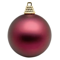 New DecoWoerner Matte, Brombeere Weihnachtskugeln Aus Plastik, 6 Cm Ø – 24 Stück rot
