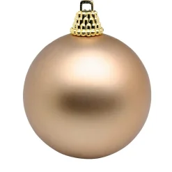 Outlet DecoWoerner Matte, Bronze Weihnachtskugeln Aus Plastik, 6 Cm Ø – 24 Stück braun