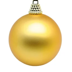 Online DecoWoerner Matte, Dunkelene Weihnachtskugeln Aus Plastik, 6 Cm Ø – 24 Stück gold