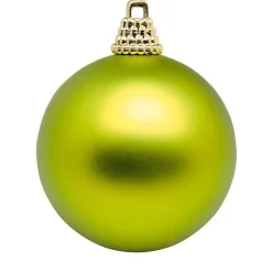 DecoWoerner Matte, Helle Weihnachtskugeln Aus Plastik, 6 Cm Ø – 24 Stück grün
