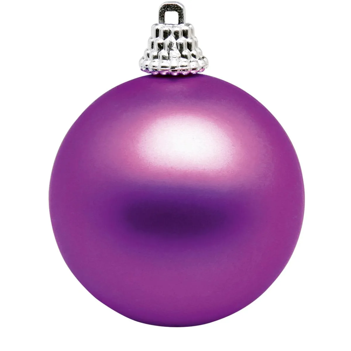 DecoWoerner Matte, Lila Weihnachtskugeln Aus Plastik, 6 Cm Ø – 24 Stück violett