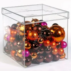 Clearance DecoWoerner Matte, Pinke Weihnachtskugeln Aus Plastik, 6 Cm Ø – 24 Stück rosa