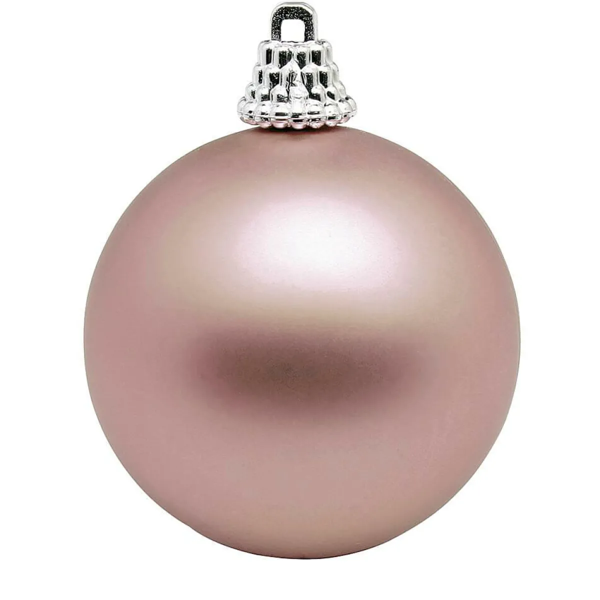 DecoWoerner Matte, Puder Weihnachtskugeln Aus Plastik, 6 Cm Ø – 24 Stück rosa