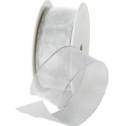 Best DecoWoerner Metallic-Netzband, 40 Mm Breit 25 M silber