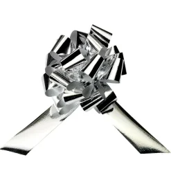 DecoWoerner Metallic-Ziehschleifen, 14 Cm Ø, , 50 Stück silber