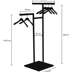Online DecoWoerner Metall-Kleiderständer NOVUS, 3-armig, 138 Cm schwarz