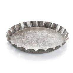 Discount DecoWoerner Metall-Kronkorkentablett, 30 Cm Ø, 4 Cm Hoch silber