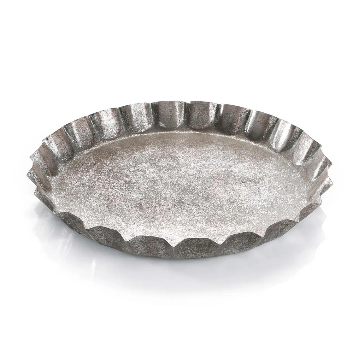 Discount DecoWoerner Metall-Kronkorkentablett, 30 Cm Ø, 4 Cm Hoch silber