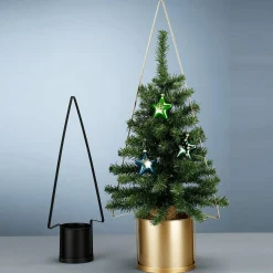 Sale DecoWoerner Metalltanne Mit Blumentopf 55 Cm schwarz