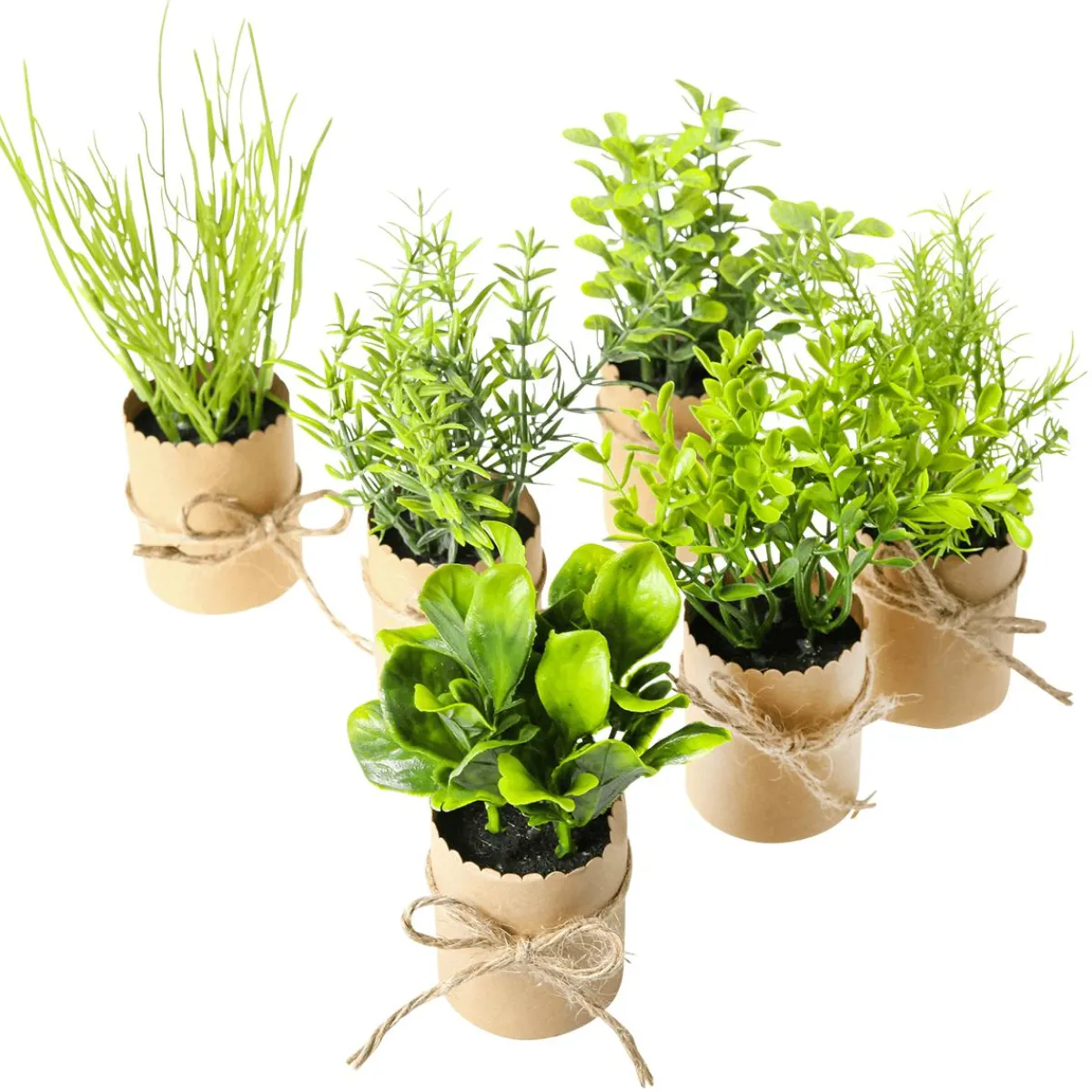 Outlet DecoWoerner Mini Kräuter Im Topf Set à 6 Stück grün