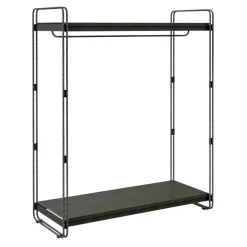 Best DecoWoerner Mittelraum-Gondel LOFT, Mit Kleiderstange, 124 X 153 Cm schwarz