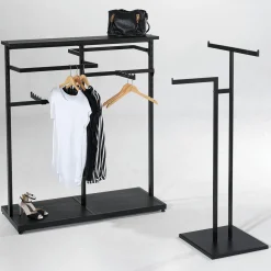 DecoWoerner Mittelraum-Kleiderständer NOVUS, 140 Cm schwarz