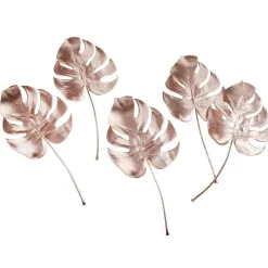 Discount DecoWoerner Monstera Kunstblätter Rosé 37 Cm 5 Stück rosa