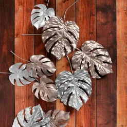 Clearance DecoWoerner Monstera-Kunstblätter Rosé 70 Cm 3 Stück rosa