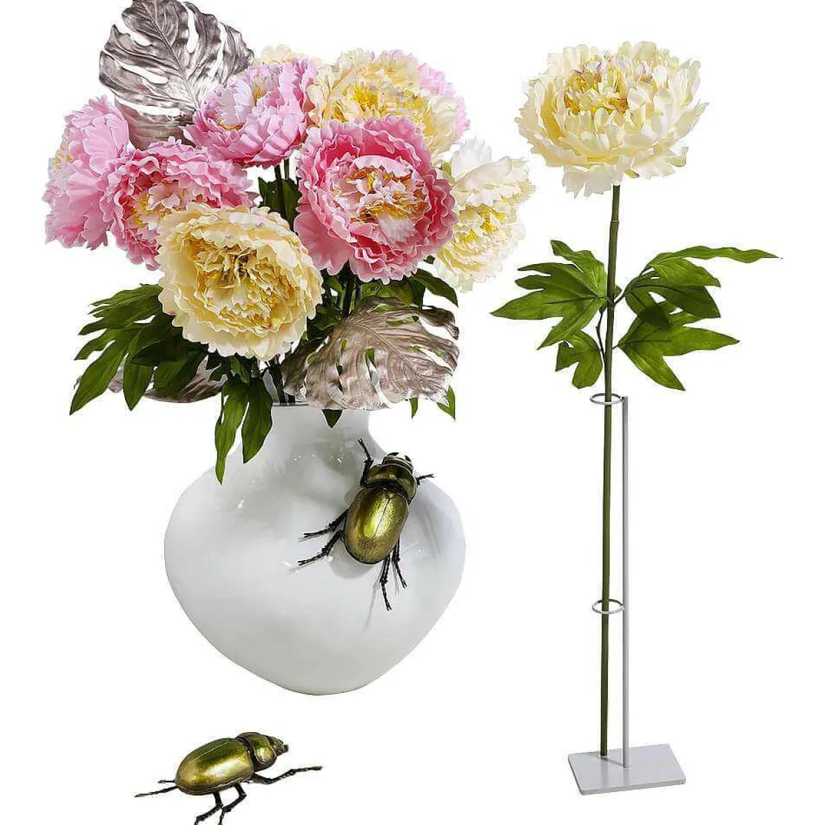 Clearance DecoWoerner Monstera-Kunstblätter Rosé 70 Cm 3 Stück rosa