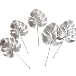 Best DecoWoerner Monstera-Kunstblätter 37 Cm 5 Stück silber