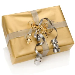 New DecoWoerner Nachhaltiges, Doppelseitiges Weihnachts-Geschenkpapier Mit Tannenbäumen & Sternen In – 50 M Geschenkpapier-Rolle gold