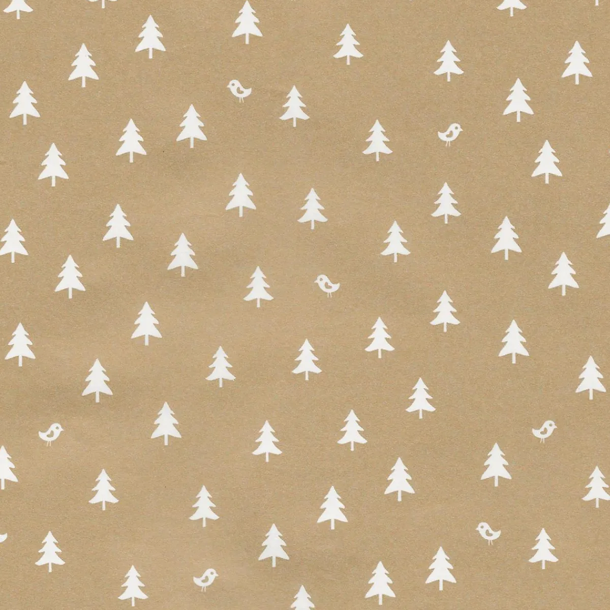 DecoWoerner Nachhaltiges, enes Weihnachts-Geschenkpapier Mit Weißen Tannenbäumen – 50 M Geschenkpapier-Rolle gold