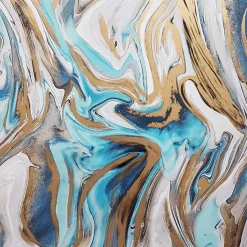 Hot DecoWoerner Nachhaltiges, Marmoriertes Geschenkpapier In Blau & Gold – 50 M Geschenkpapier-Rolle mehrfarbig